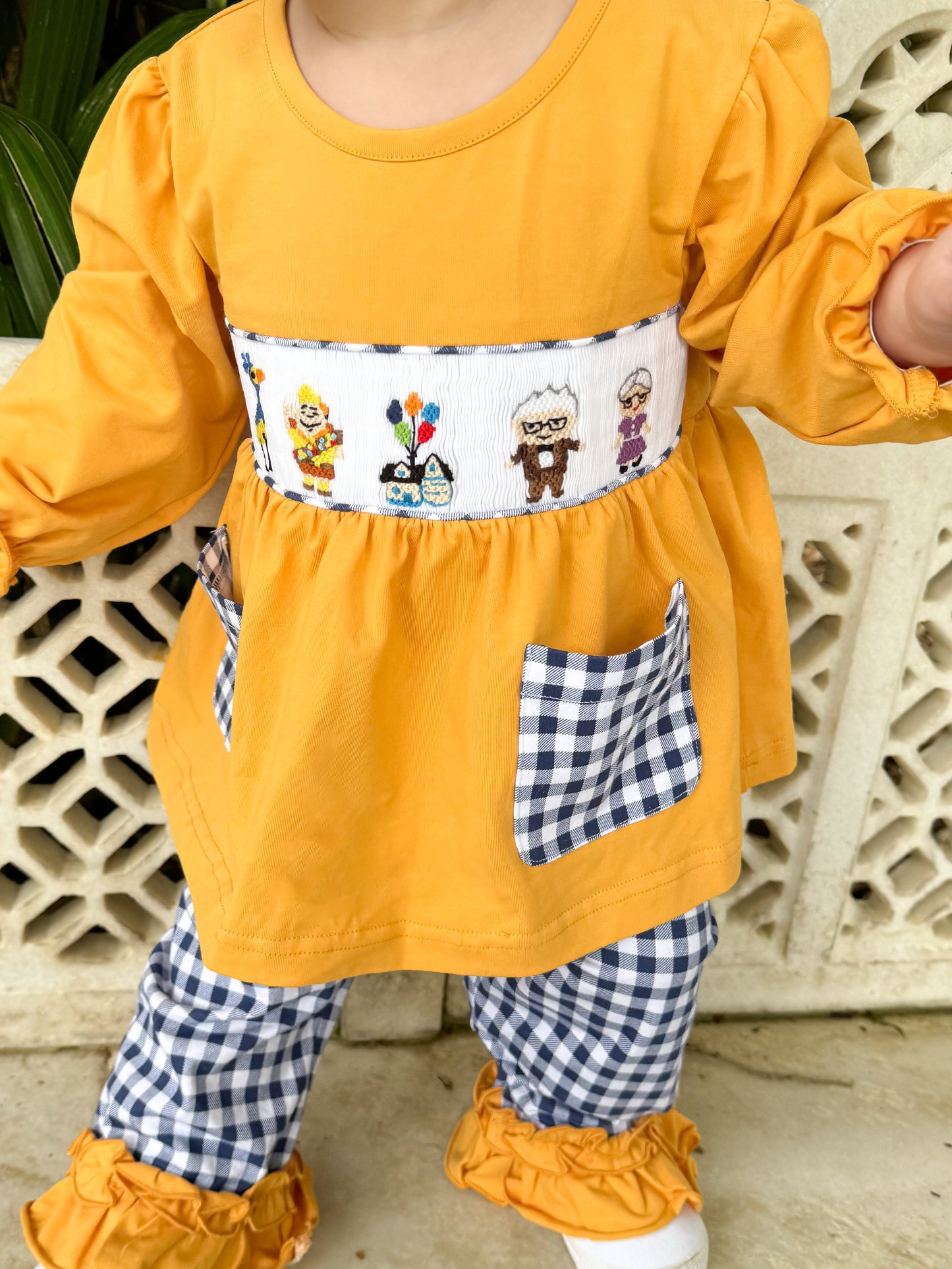 UP Hand Smocked Pant Set