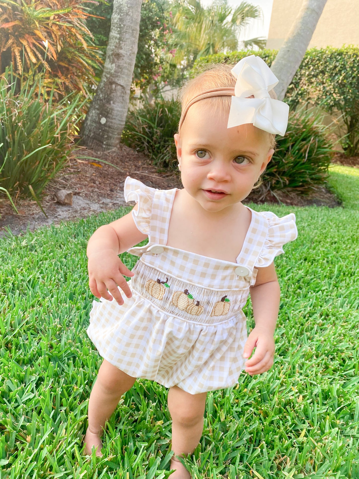 Muted Pumpkin Smocked Bubble