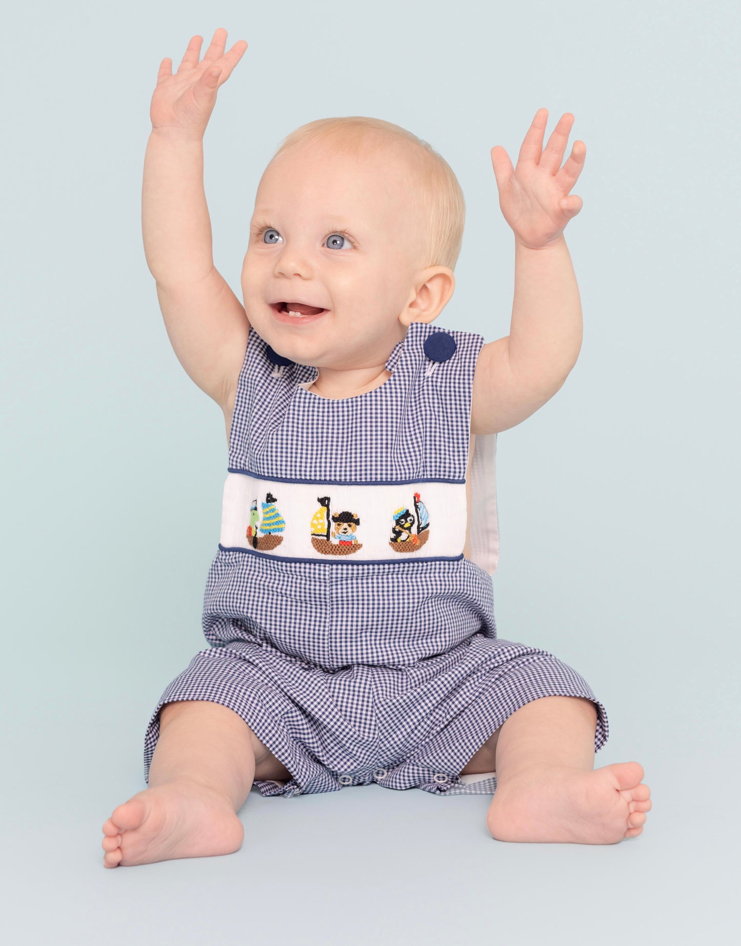 Sailing Animals Smocked Shortall