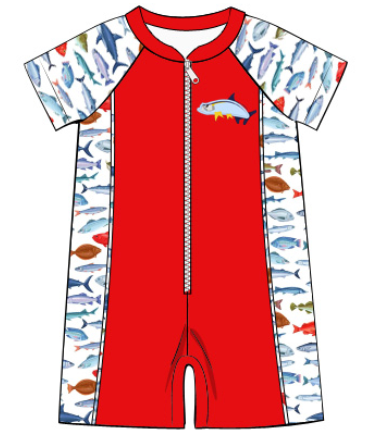 Fishy Fun Swimsuit - One Piece Zip Up