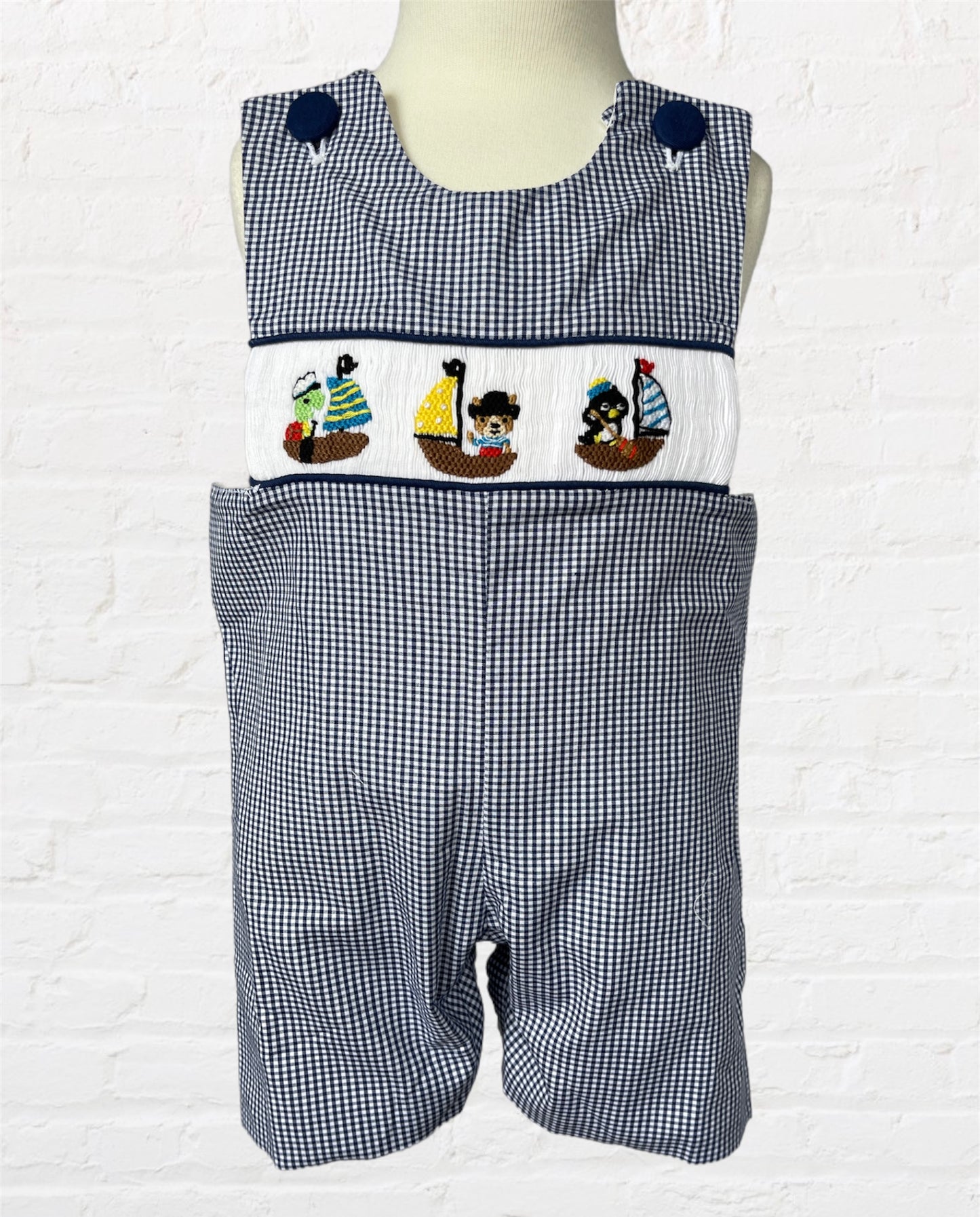 Sailing Animals Smocked Shortall