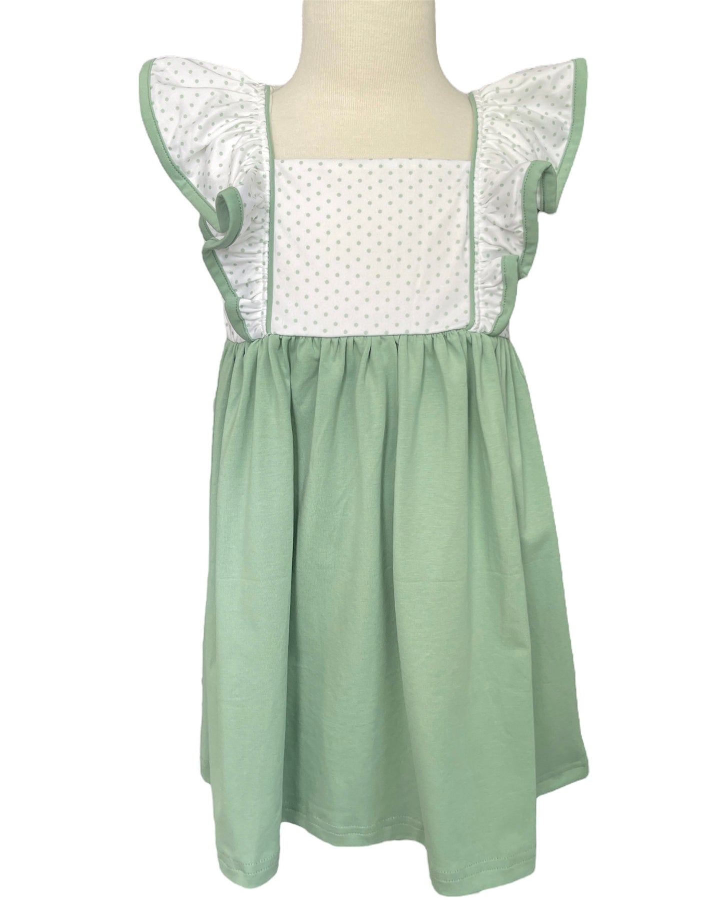 Sage Dot Girls Dress