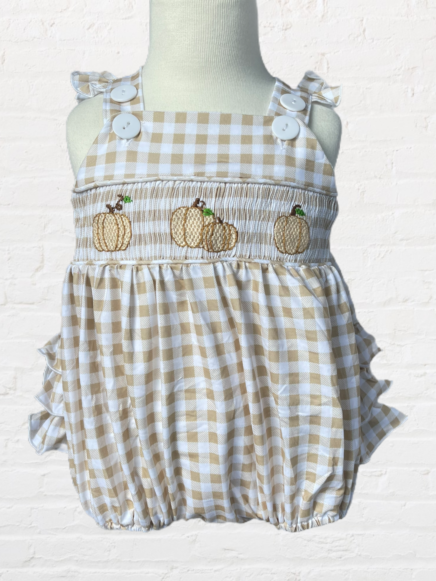Muted Pumpkin Smocked Bubble