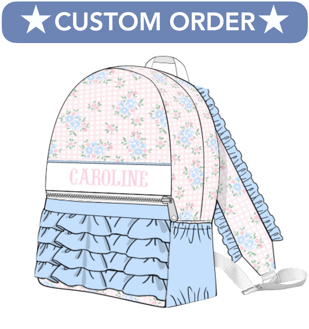 Name Smocked Floral Backpack